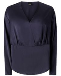 Pinko - V-Neck Satin Blouse - Lyst