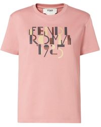 Fendi - Logo Printed Crewneck T-Shirt - Lyst