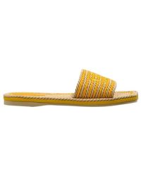 Chloé - Chloé Logo Strap Flat Sandals - Lyst