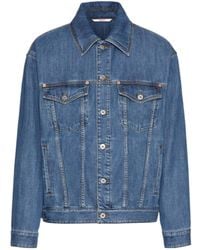 Valentino - Buttoned Twill Denim Jacket - Lyst