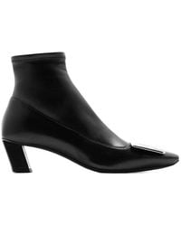 Roger Vivier - Square Toe Zipped Ankle Boots - Lyst