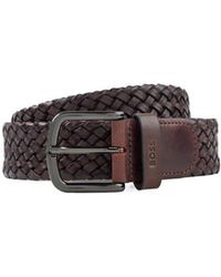 BOSS - Boss Logo Debossed Woven Belt - Lyst