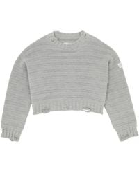 MM6 by Maison Margiela - Numbers-Patch Distressed Jumper - Lyst