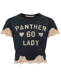Valentino - Lace-Trim Cropped Top - Lyst