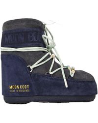 Moon Boot - And Color-Blocked Suede Snow Boots - Lyst