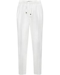 Brunello Cucinelli - Drawstring Tapered Leg Trousers - Lyst