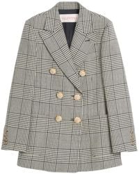 Valentino - Double-Breasted Checked Blazer - Lyst