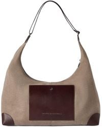 Brunello Cucinelli - Water-Resistant Canvas And Burnished Calfskin Messenger Bag - Lyst