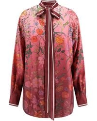 Gucci - Flora Printed Long-Sleeve Shirt - Lyst