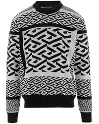 Versace - La Greca Knitted Jumper - Lyst