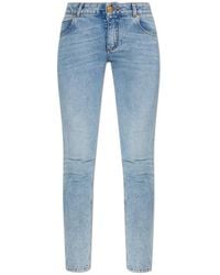 Balmain - Logo Patch Skinny Jeans - Lyst