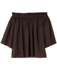 JOSEPH - Emi Off-The-Shoulder Shirred Seersucker Top - Lyst