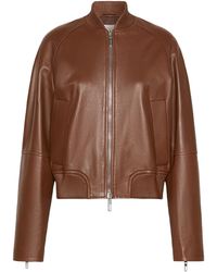 Sportmax - Nappa Leather Bomber Jacket - Lyst