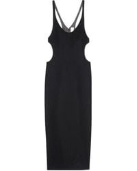 Saint Laurent - Cut-Out Detailed Midi Dress - Lyst