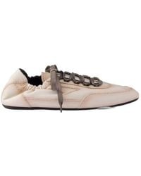 Prada - Ruched Nappa Low-Top Sneakers - Lyst