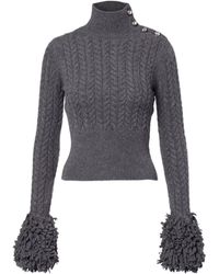 Patou - Cable-Knit Long-Sleeved Sweater - Lyst