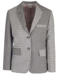 Thom Browne - Single Breasted Contrasted Prints Blazer - Lyst