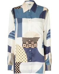 Fendi - Patchwork Printed Long Sleeved Shirt - Lyst
