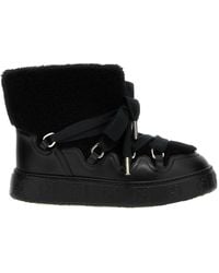 Gucci - Faux-Shearling Round Toe Ankle Boots - Lyst