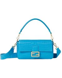 Fendi - Baguette Aquamarine Kashmir Crocodile Leather Bag - Lyst