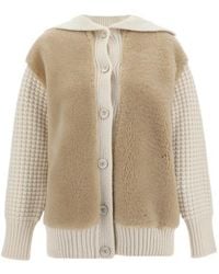 Fabiana Filippi - Shearling Wool-Blend Longline Cardigan - Lyst