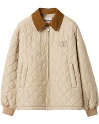 Miu Miu - Logo-Patch Quilted Jacket - Lyst