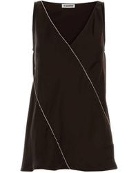 Jil Sander - V-Neck Embellished Top - Lyst