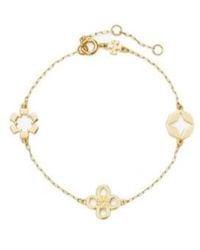 Tory Burch - Kira Clover Charm-Detail Chain Bracelet - Lyst