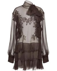 Valentino - Logo Chiffon Pullover - Lyst