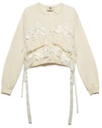 Aniye By - Angie Lace Trim Cropped Cardigan - Lyst