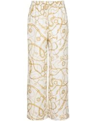 Balmain - Silk Print Trousers - Lyst