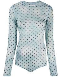 Maison Margiela - Comma Print Silk Bodysuit - Lyst