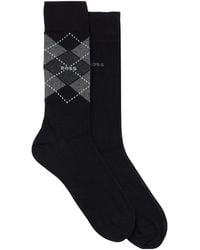 BOSS - Breathable Diamond Pattern Mid-Calf Socks - Lyst
