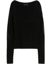 Sportmax - Fine-Knit Open-Work Sweater - Lyst