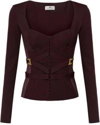 Elisabetta Franchi - Tulle-Insert Bustier Top - Lyst