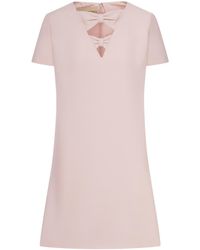 Valentino - Bow Detailed Short-Sleeved Dress - Lyst