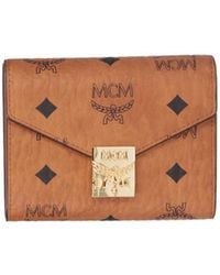 MCM - Visetos Monogram Printed Tri-Fold Wallet - Lyst