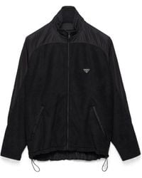 Prada - Fleece Zip-Up Sweatshirt - Lyst