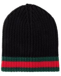 Gucci - Wool Web Stripe Beanie - Lyst