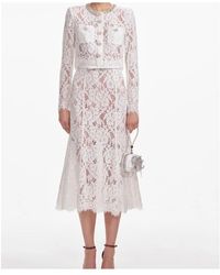nordstrom embroidered dress Blue Floral Lace Midi Dress – self-portrait-US main image 1