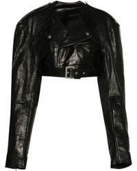 Rick Owens - Micro Cropped Leather Biker Jacket - Lyst