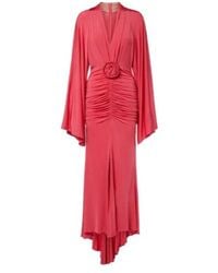 Blumarine - Floral-Appliqué Ruched Gown - Lyst
