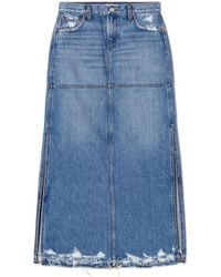 RE/DONE - Split Mid-Rise Denim Skirt - Lyst
