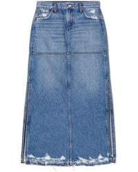 RE/DONE - Split Mid-Rise Denim Skirt - Lyst