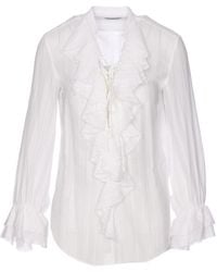 Dondup - Ruffle-Collar Long-Sleeve Blouse - Lyst