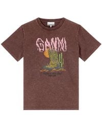 Ganni - Vintage Wash T-Shirt - Lyst