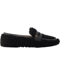 Gianvito Rossi - Leather-Trimmed Shearling Loafers - Lyst