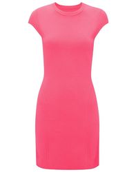 Victoria Beckham - Cap Sleeved Knitted Mini Dress - Lyst
