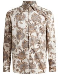 Etro - Paisley-Printed Curved Hem Shirt - Lyst