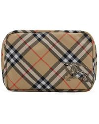 Burberry - Checked Zip-Around Travel Pouch - Lyst